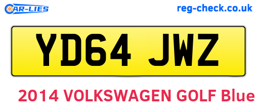 YD64JWZ are the vehicle registration plates.