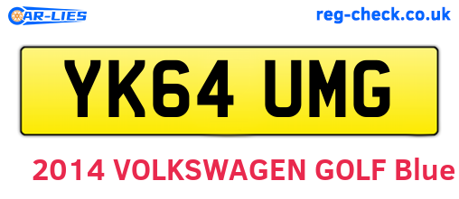 YK64UMG are the vehicle registration plates.