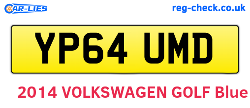 YP64UMD are the vehicle registration plates.