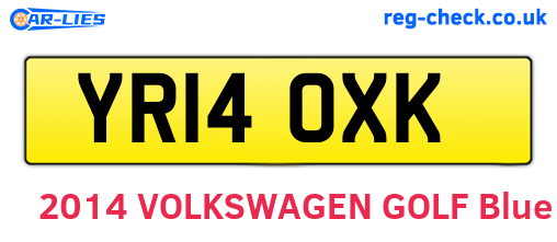 YR14OXK are the vehicle registration plates.