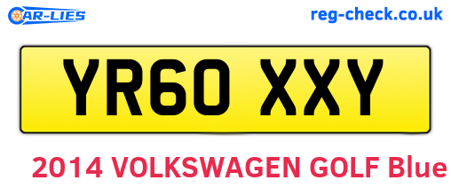 YR60XXY are the vehicle registration plates.