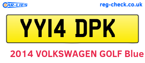 YY14DPK are the vehicle registration plates.