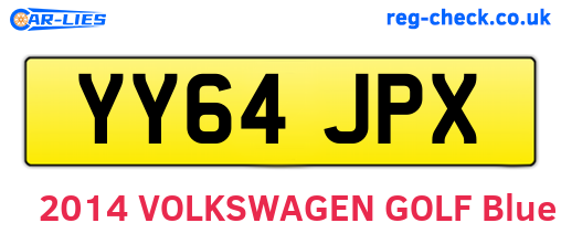 YY64JPX are the vehicle registration plates.