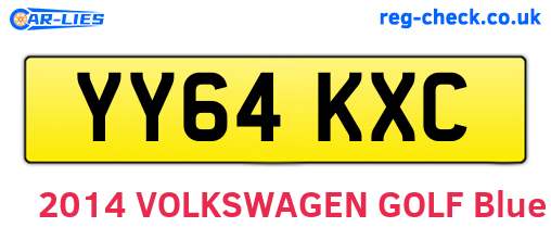 YY64KXC are the vehicle registration plates.