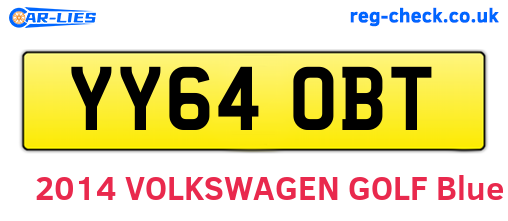 YY64OBT are the vehicle registration plates.