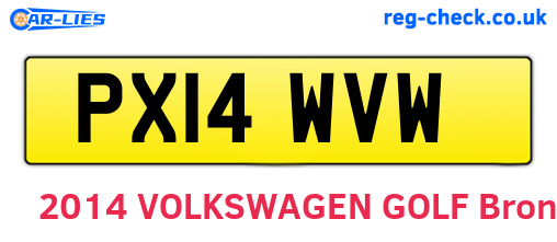 PX14WVW are the vehicle registration plates.