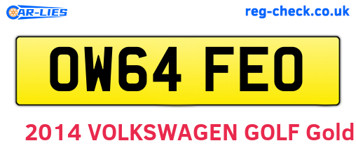 OW64FEO are the vehicle registration plates.