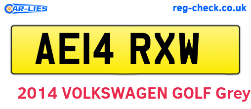 AE14RXW are the vehicle registration plates.