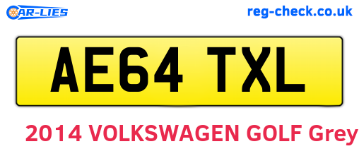 AE64TXL are the vehicle registration plates.
