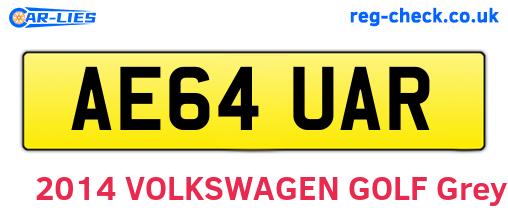 AE64UAR are the vehicle registration plates.