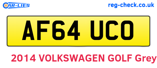 AF64UCO are the vehicle registration plates.