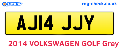 AJ14JJY are the vehicle registration plates.