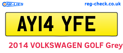 AY14YFE are the vehicle registration plates.