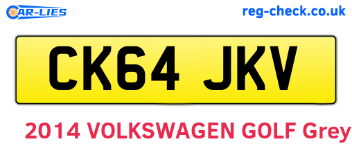 CK64JKV are the vehicle registration plates.