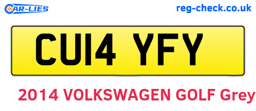 CU14YFY are the vehicle registration plates.