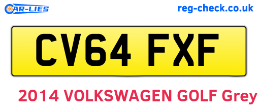 CV64FXF are the vehicle registration plates.