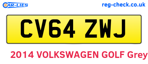 CV64ZWJ are the vehicle registration plates.
