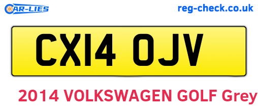 CX14OJV are the vehicle registration plates.