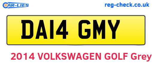 DA14GMY are the vehicle registration plates.