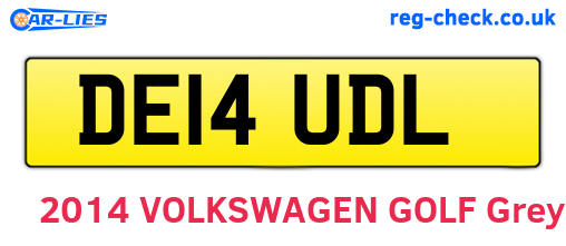 DE14UDL are the vehicle registration plates.