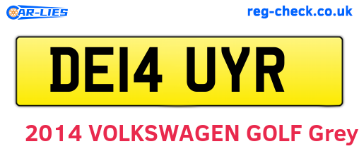 DE14UYR are the vehicle registration plates.