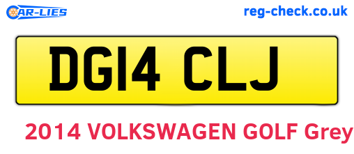 DG14CLJ are the vehicle registration plates.