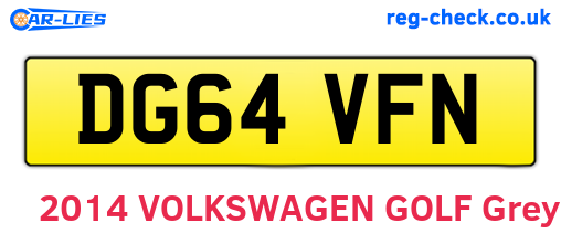 DG64VFN are the vehicle registration plates.