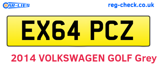 EX64PCZ are the vehicle registration plates.