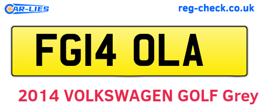 FG14OLA are the vehicle registration plates.