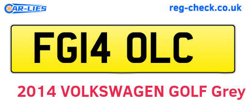 FG14OLC are the vehicle registration plates.