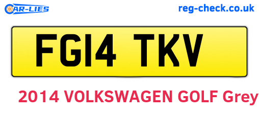 FG14TKV are the vehicle registration plates.