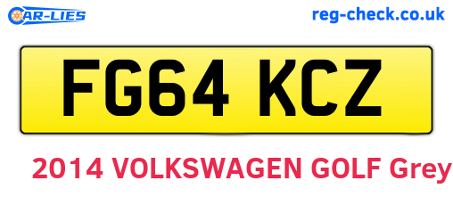 FG64KCZ are the vehicle registration plates.