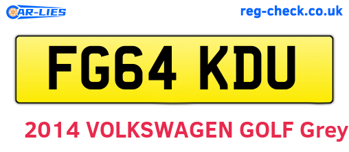 FG64KDU are the vehicle registration plates.
