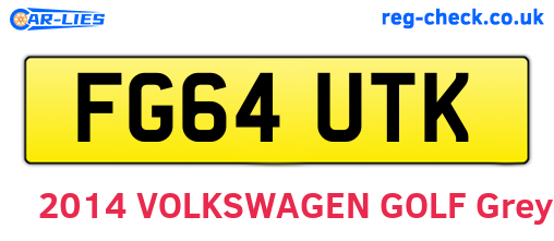 FG64UTK are the vehicle registration plates.