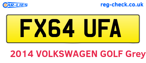 FX64UFA are the vehicle registration plates.