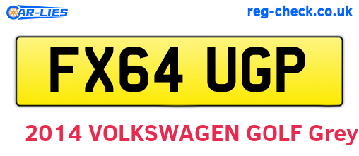 FX64UGP are the vehicle registration plates.