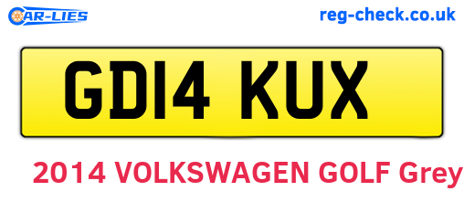 GD14KUX are the vehicle registration plates.