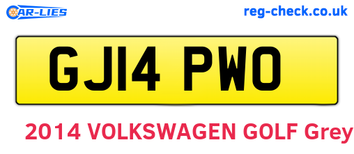 GJ14PWO are the vehicle registration plates.