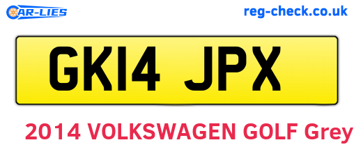 GK14JPX are the vehicle registration plates.