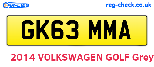 GK63MMA are the vehicle registration plates.