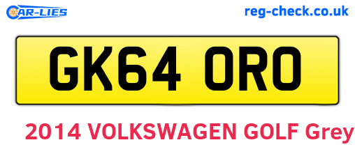 GK64ORO are the vehicle registration plates.