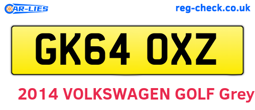 GK64OXZ are the vehicle registration plates.