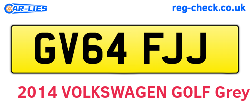 GV64FJJ are the vehicle registration plates.