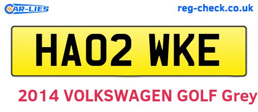 HA02WKE are the vehicle registration plates.