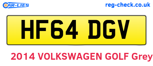 HF64DGV are the vehicle registration plates.