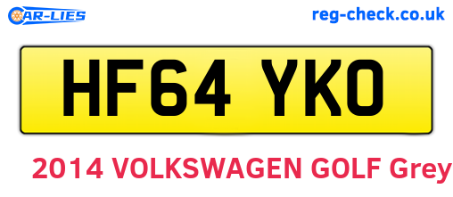 HF64YKO are the vehicle registration plates.