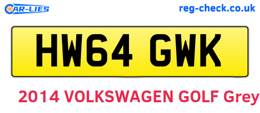 HW64GWK are the vehicle registration plates.