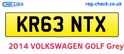 KR63NTX are the vehicle registration plates.