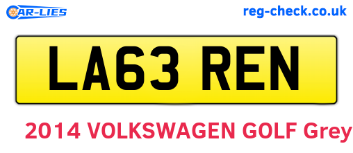 LA63REN are the vehicle registration plates.