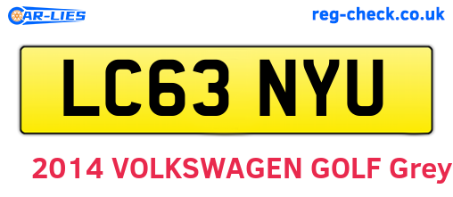 LC63NYU are the vehicle registration plates.